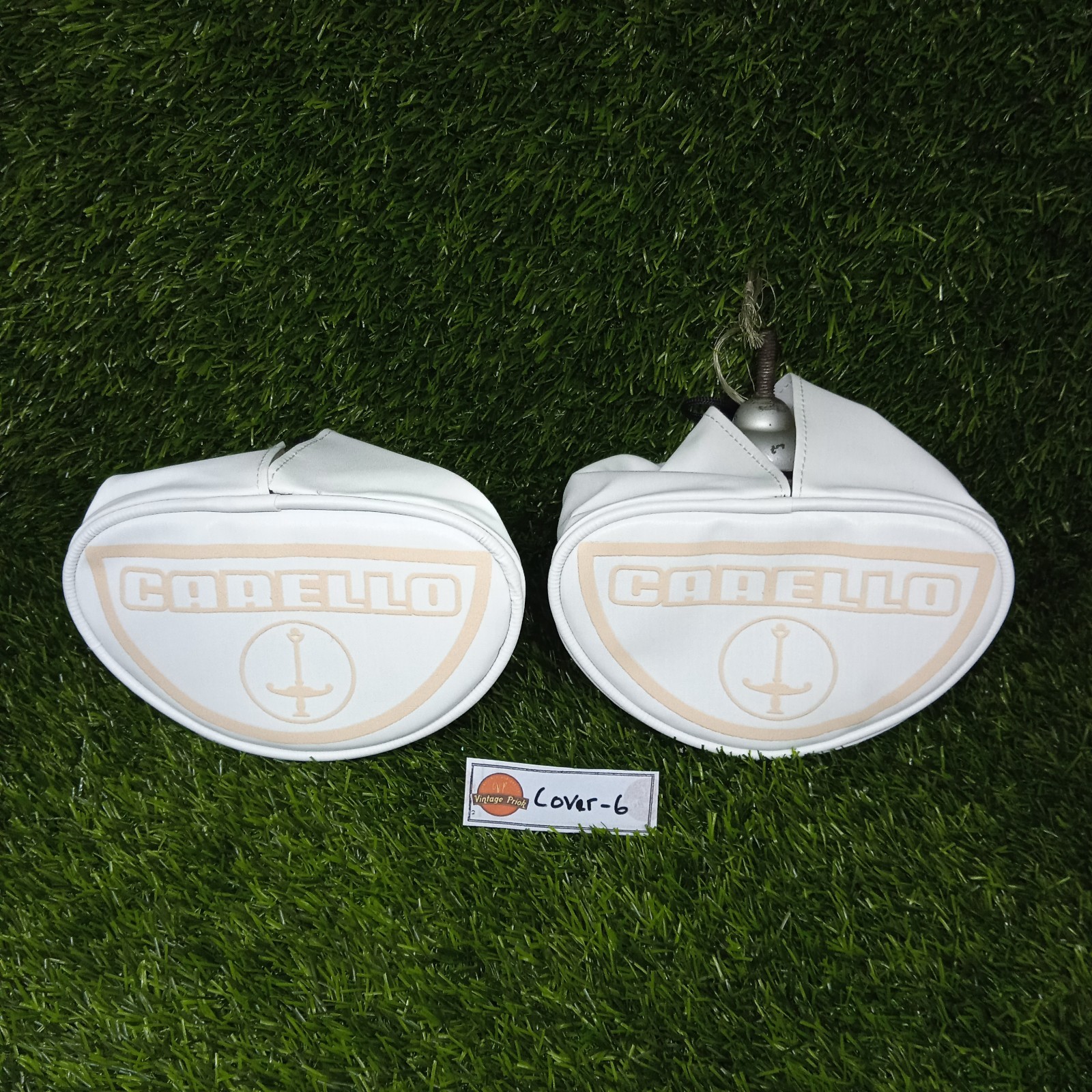 Half Moon CARELLO PF-600 500 Padded Spot Cover Fog Light 2 pcs White NEW