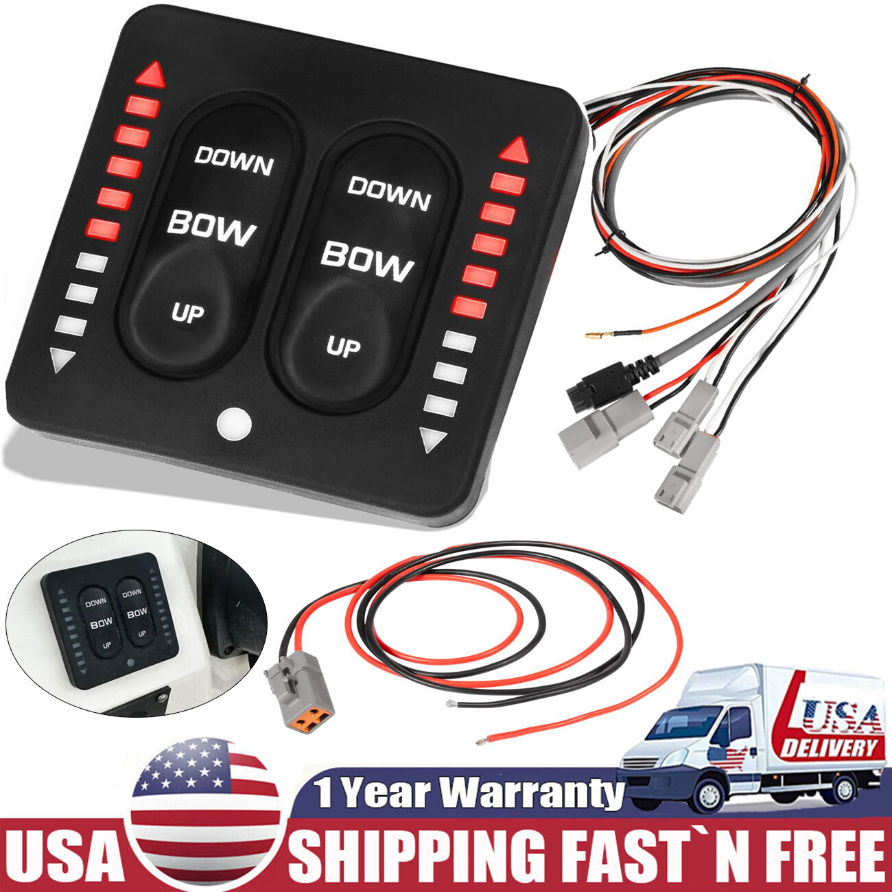 15170-001 LED Indicator Tactile Trim Tab Switch For Lenco Marine Single Actuator 15170-001 LED Indicator Tactile Trim Tab Switch For Lenco Marine Single Actuator