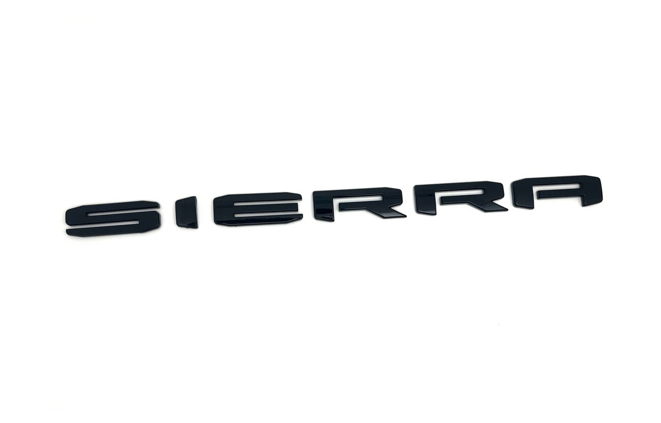 New 2019 - 2025 GMC SIERRA LETTERS EMBLEMS Gloss BLACK 1500 2500HD 3500HD