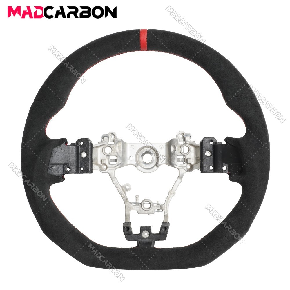 Full Alcantara Sport Steering Wheel Fit Subaru WRX STI IMPREZA 15-20 Red Line Full Alcantara Sport Steering Wheel Fit Subaru WRX STI IMPREZA 15-20 Red Line