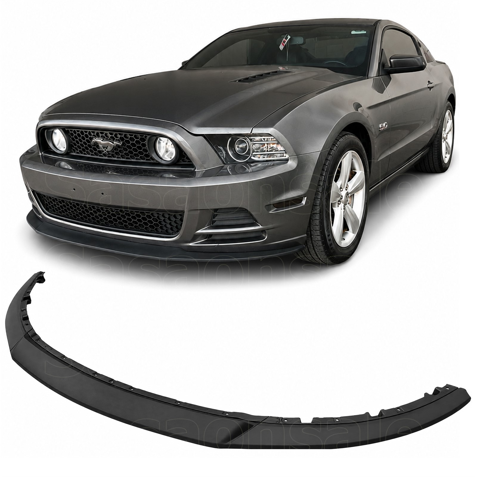 Front Bumper Lip Spoiler For 13-14 Ford Mustang GT V6 V8, Black PP R Style 3PCS Front Bumper Lip Spoiler For 13-14 Ford Mustang GT V6 V8, Black PP R Style 3PCS
