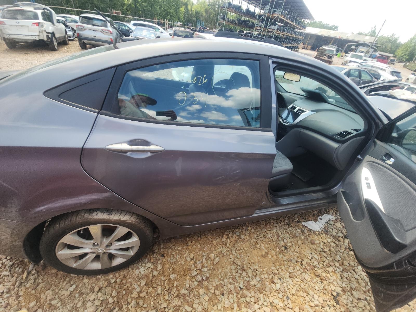 Used Rear Right Door Assembly Rear Side fits: 2013 Hyundai Accent Sdn electric w