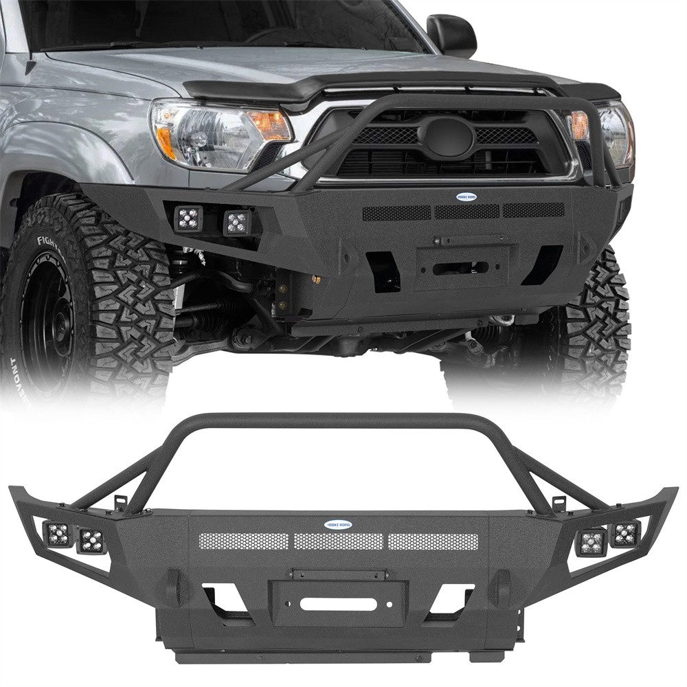 For 2012-2015 Toyota Tacoma Front Bumper w/Winch Plate & Skid Plate & LED Lights For 2012-2015 Toyota Tacoma Front Bumper w/Winch Plate & Skid Plate & LED Lights