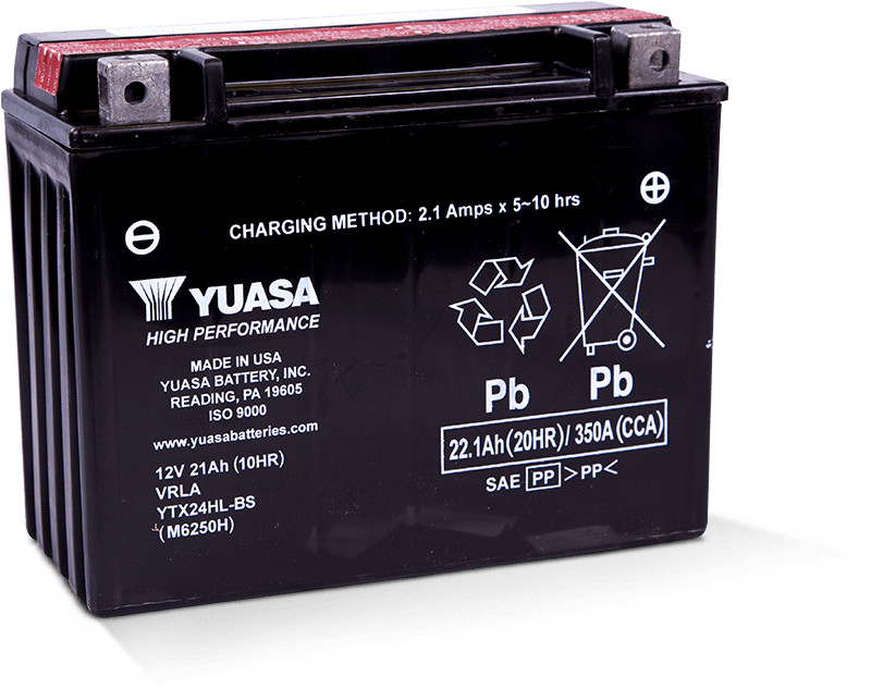 Yuasa YTX24HL-BS AGM Powersports Battery – Fits Harley & For Arctic Cat