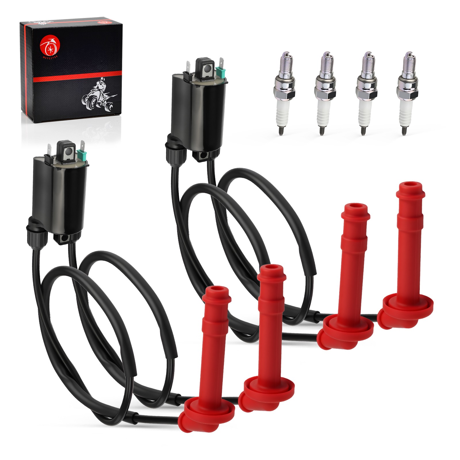 2 Ignition Coils & Wires Spark Plug 91-98 FOR Honda CBR600F3 CBR600F2 CBR600SJR