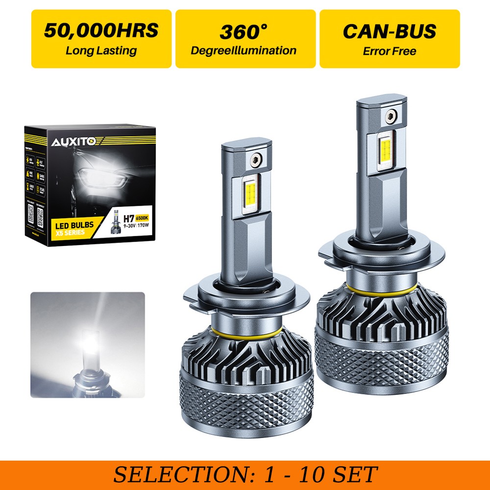 2-20X AUXITO H7 LED Headlight Bulb 6500K High Low Beam White Lamp IP68 X5-Series 2-20X AUXITO H7 LED Headlight Bulb 6500K High Low Beam White Lamp IP68 X5-Series