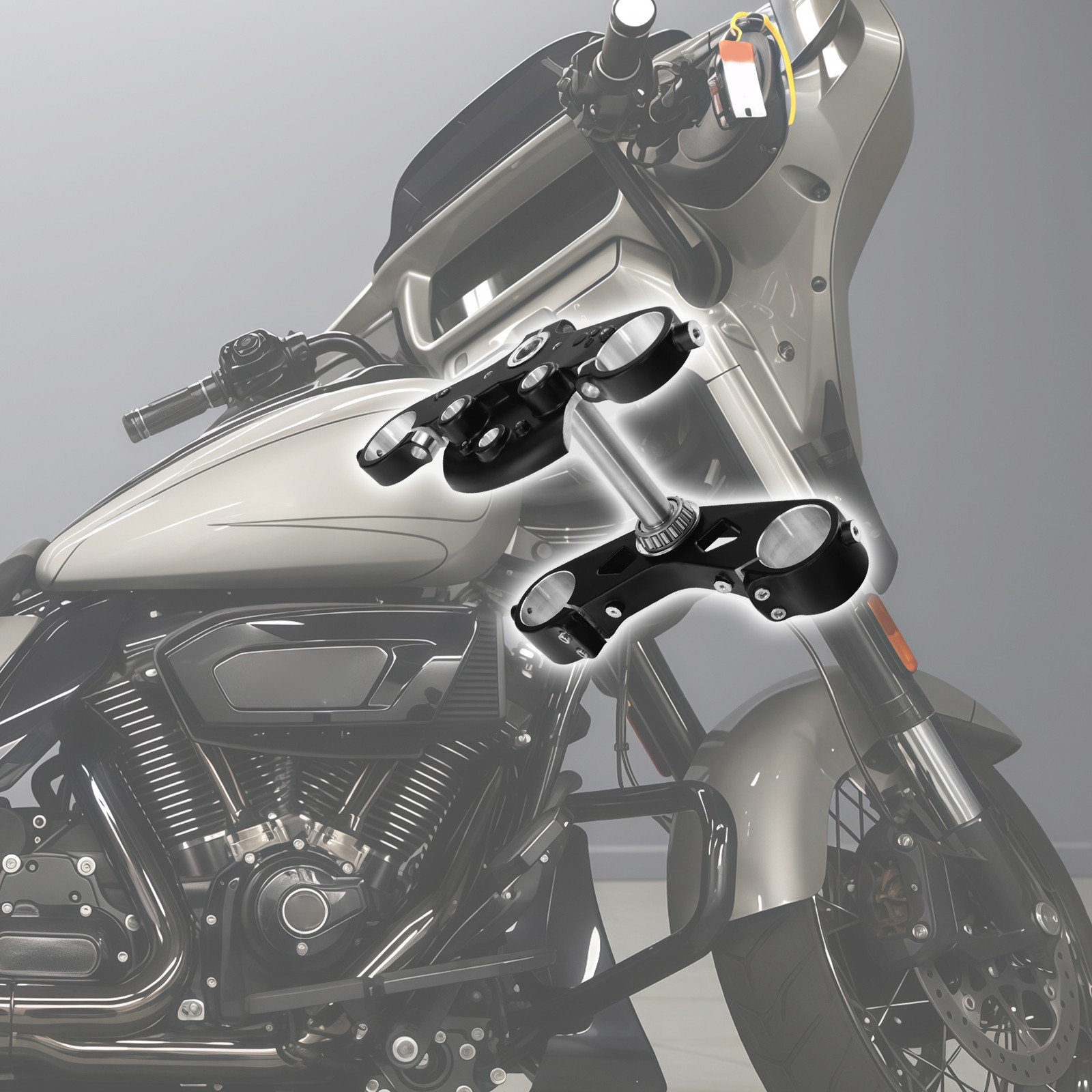Upper Lower Triple Tree Steering Stem For Harley CVO FLHXSE 23-26 ST FLHXSTSE 26