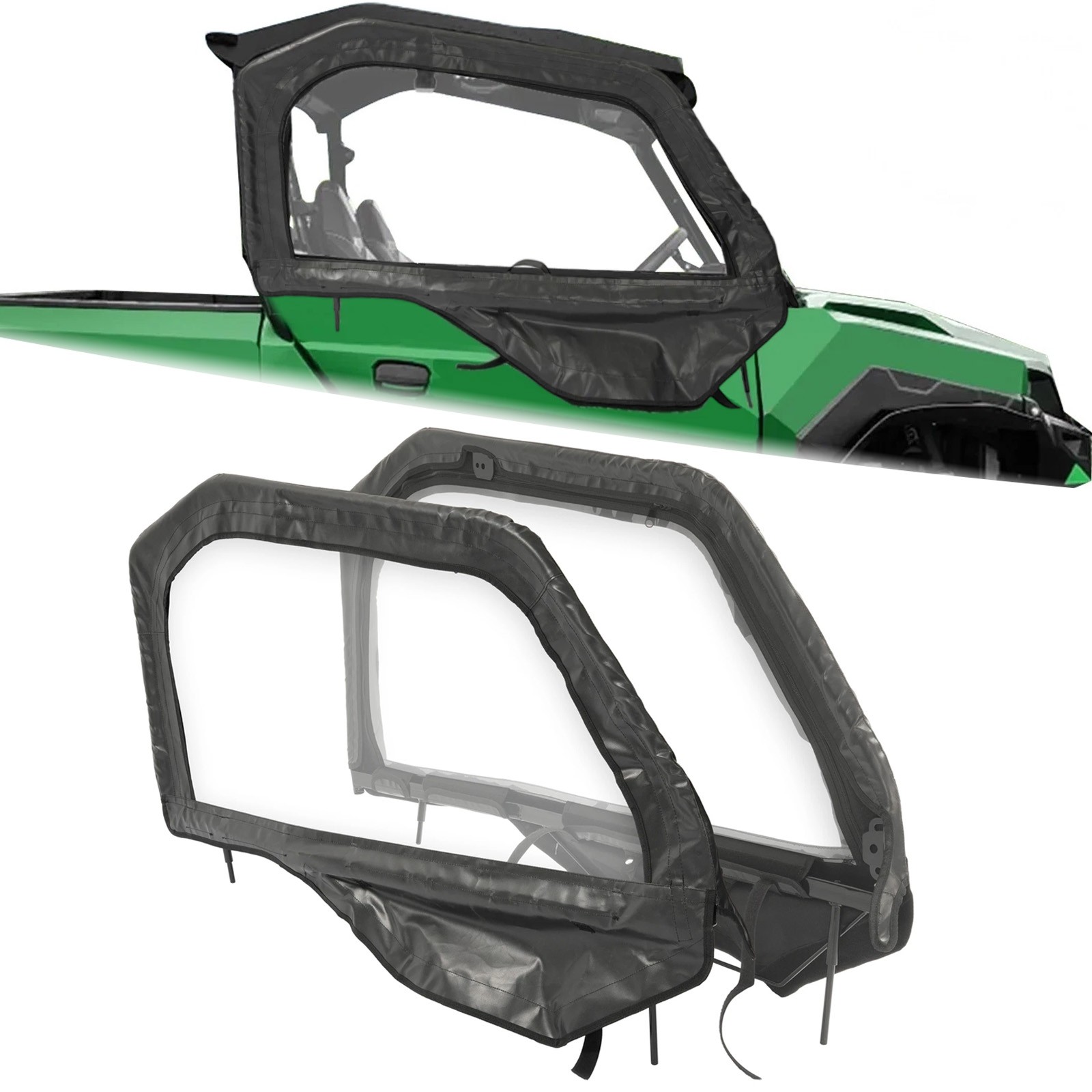 Soft Upper Door Kit Side Windows Inner Handle For Polaris General 1000 EPS 16-23