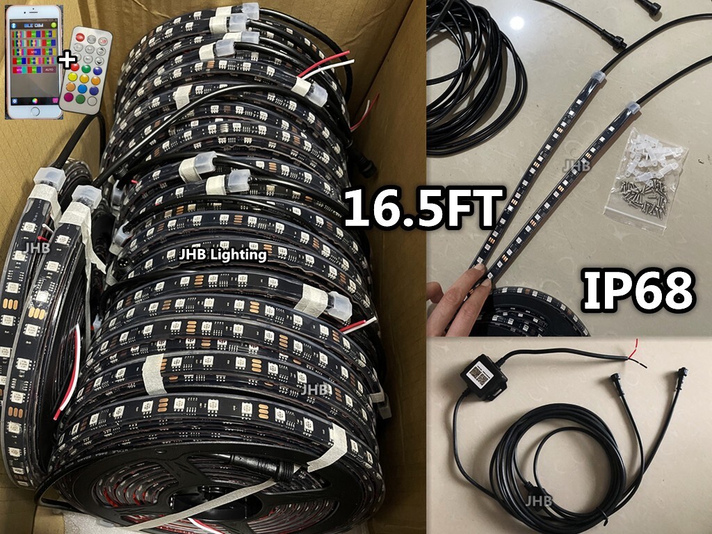 JHB 2x 16.5FT IP68 Chasing Flowing 300LEDs Strips Lights Remote APP Control KIT