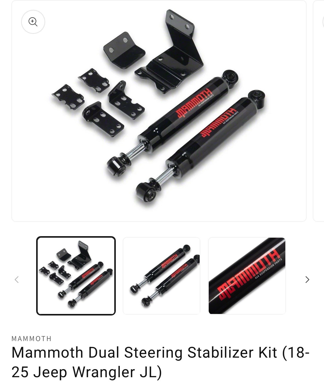 Jeep Wrangler JL/Gladiator JT DUAL STEERING STABILIZER 2018-25 Jeep Wrangler JL/Gladiator JT DUAL STEERING STABILIZER 2018-25