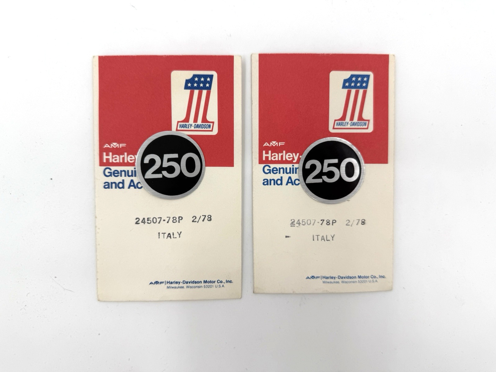 HARLEY AERMACCHI NOS TRIM ONE PAIR OF 24507-78P 78 SX250, SS250 STICKER HARLEY AERMACCHI NOS TRIM ONE PAIR OF 24507-78P 78 SX250, SS250 STICKER