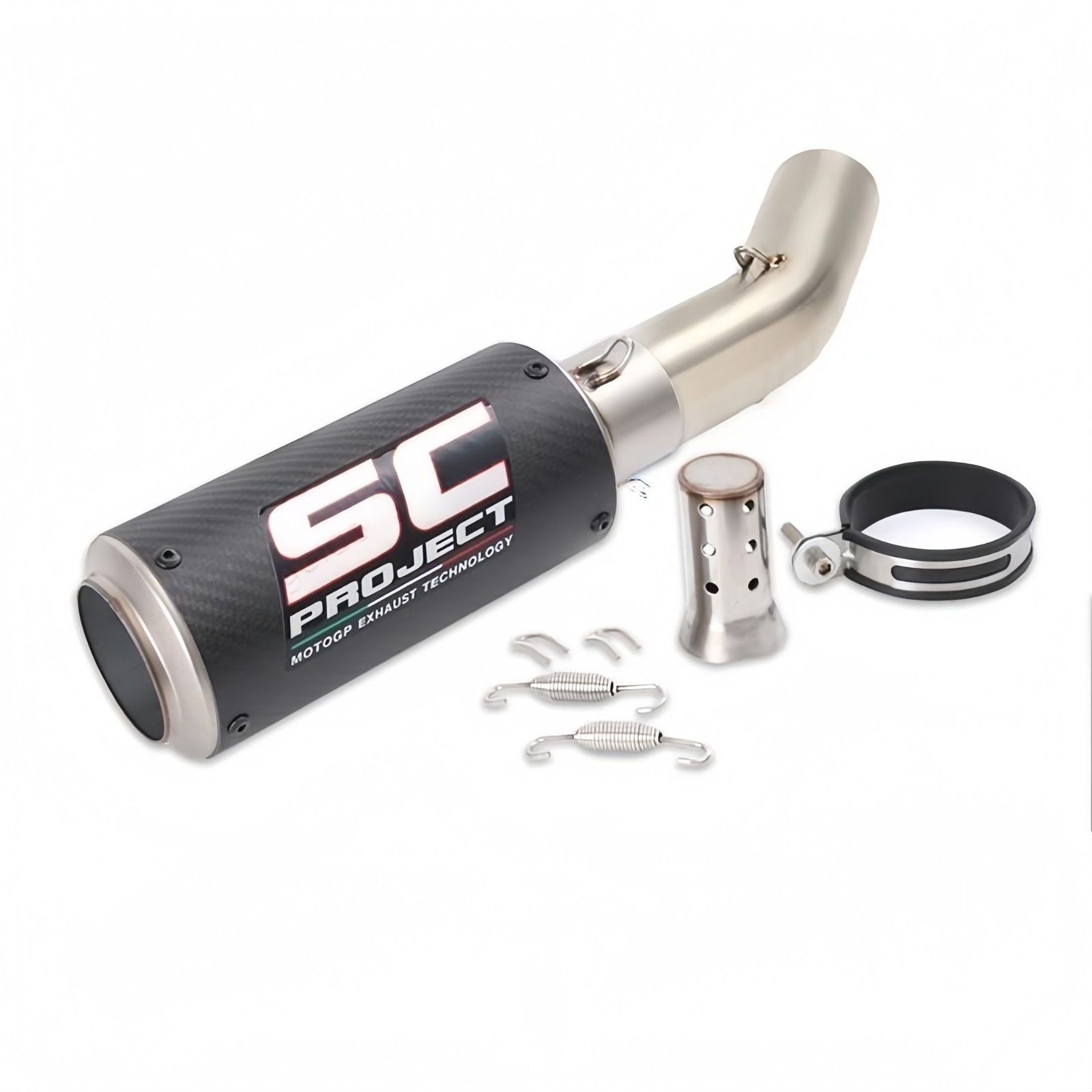 Exhaust Mid Link Pipe Carbon Muffler For Kawasaki Ninja ZX6R ZX636 2009-2026