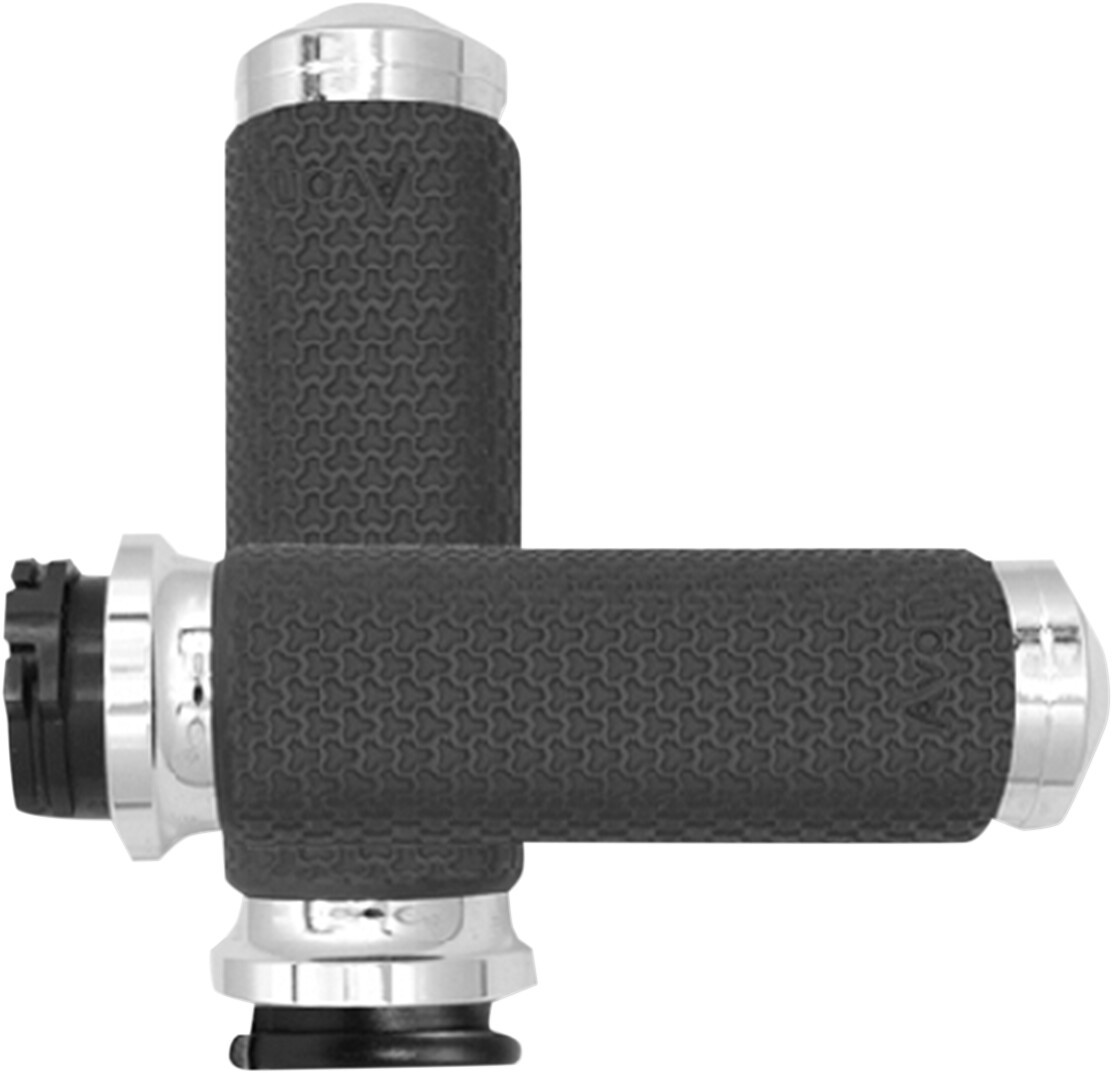 Avon Memory Foam Grips 1.625in Chrome Cable Throttle Sold in Pairs Avon Memory Foam Grips 1.625in Chrome Cable Throttle Sold in Pairs