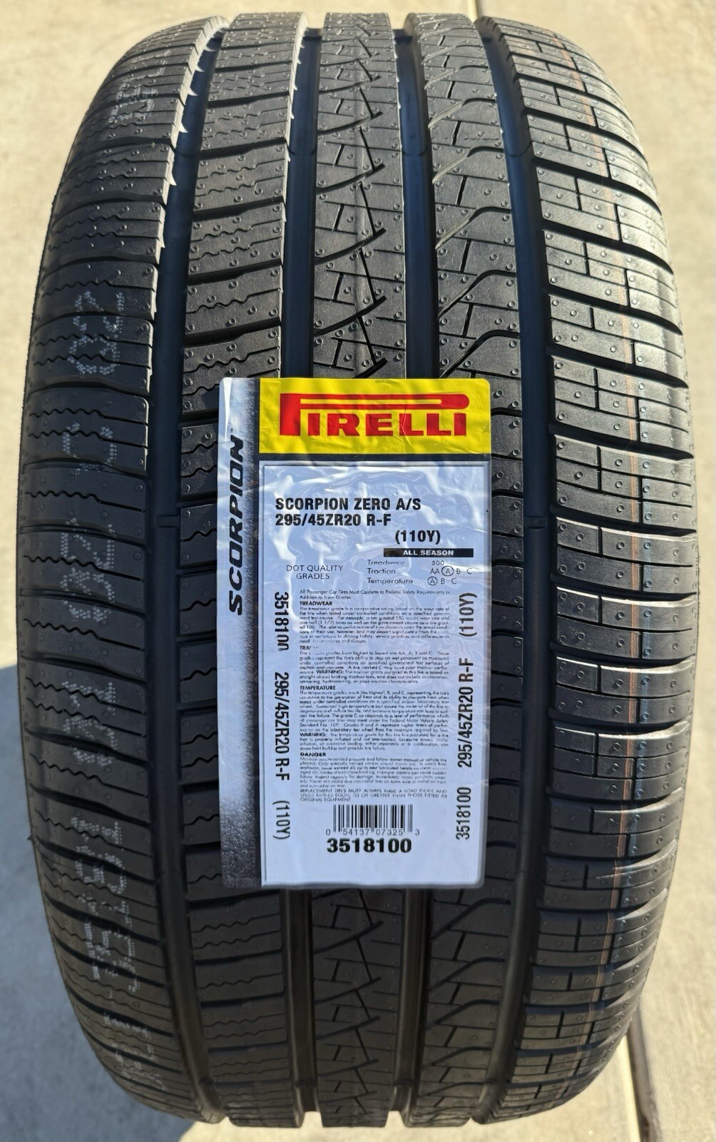 ONE NEW 295/45ZR20 Pirelli Scorpion Zero All Season AS A/S Run Flat RF RFT Tire ONE NEW 295/45ZR20 Pirelli Scorpion Zero All Season AS A/S Run Flat RF RFT Tire