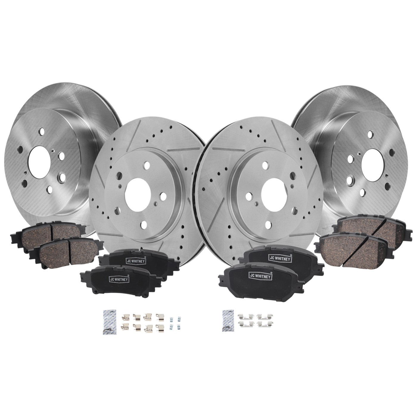 Front & Rear Brake Disc Rotors and Pads Kit For Lexus IS250 2014 2015