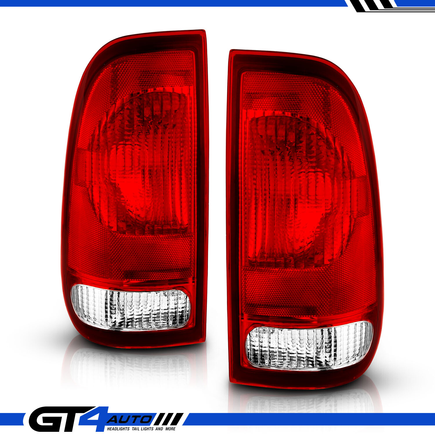 Ford 97-03 F150 99-07 F250 F350 SuperDuty Red Replacement Tail Light Pair LH+RH