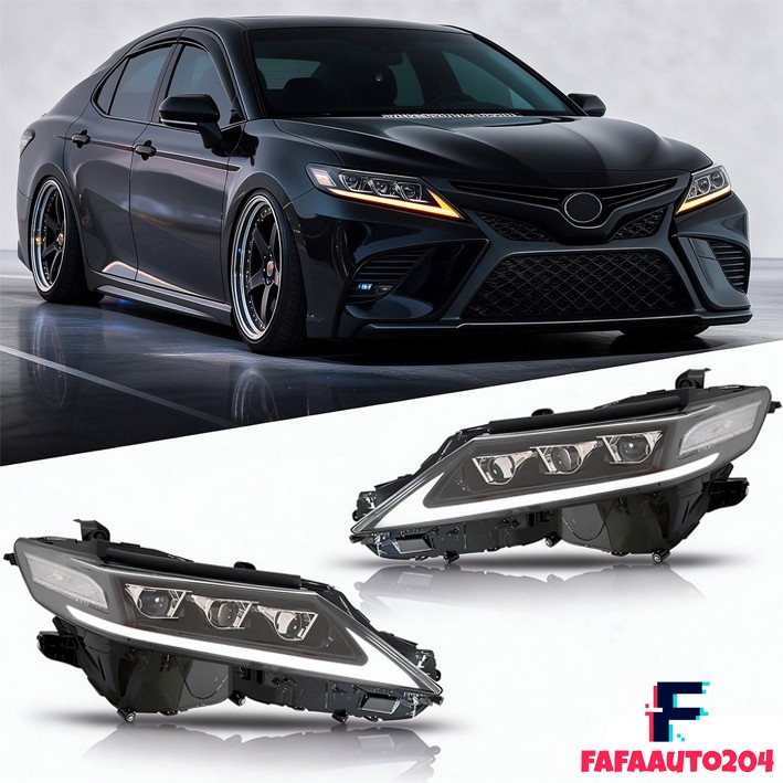 For 2018-2024 Toyota Camry Headlight Sequential Turn Signal Lexus Style