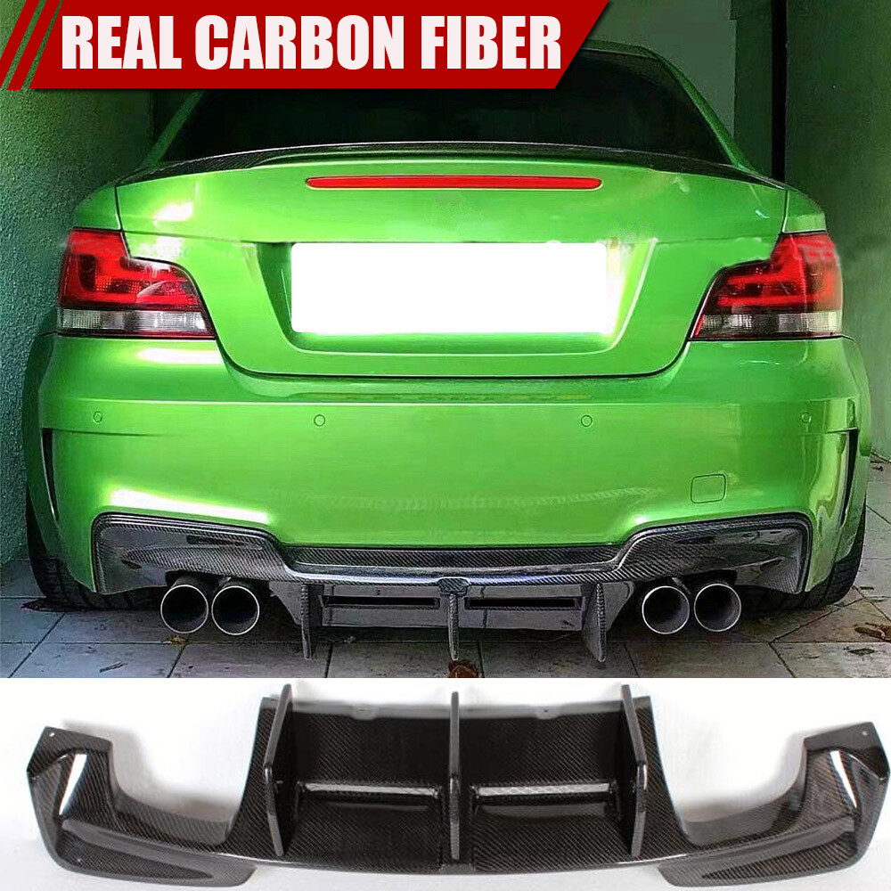 For BMW 1 Series E82 1M Coupe 2011-2019 REAL CARBON Rear Bumper Diffuser Lip Kit