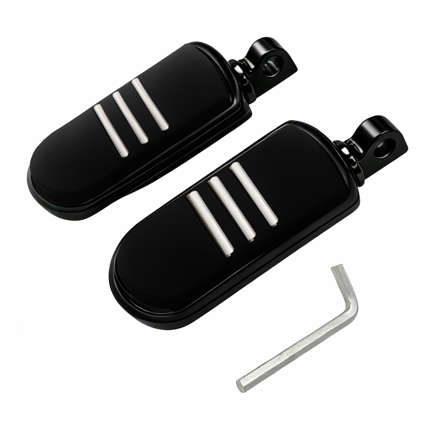 Gloss Black StreamLiner Foot pegs  For Harley Touring Road King Street Glide