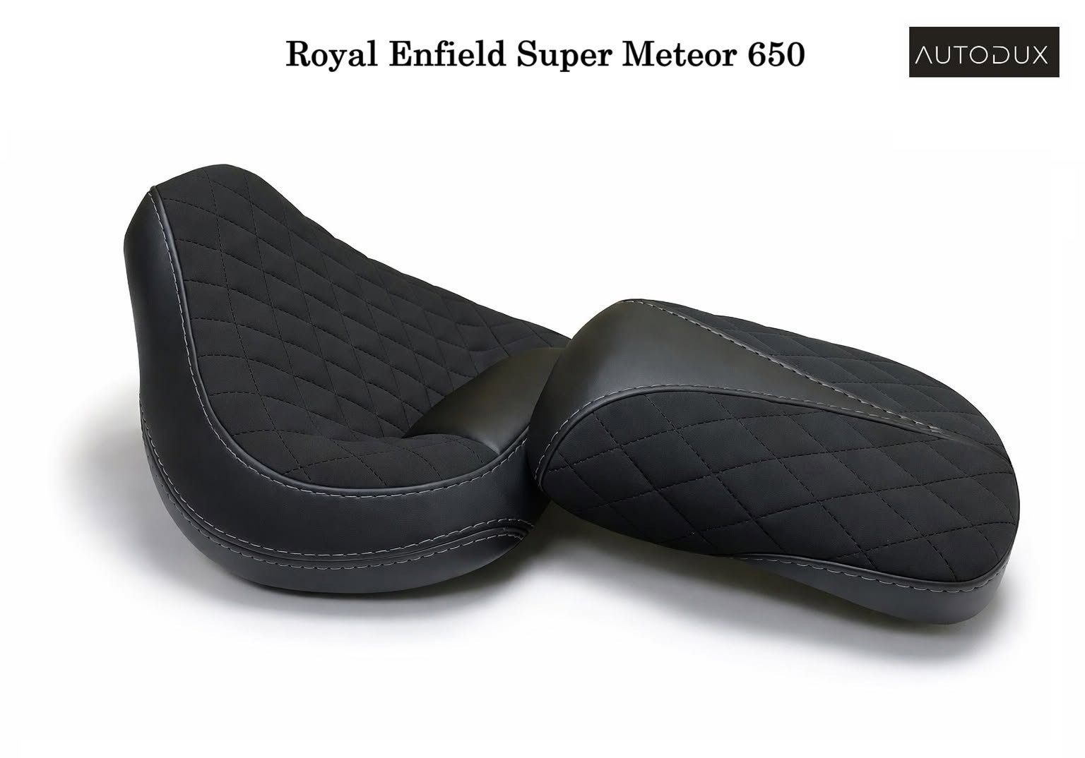 Autodux fit for Royal Enfield Super Meteor 650 custom seat with Gel Pad Black