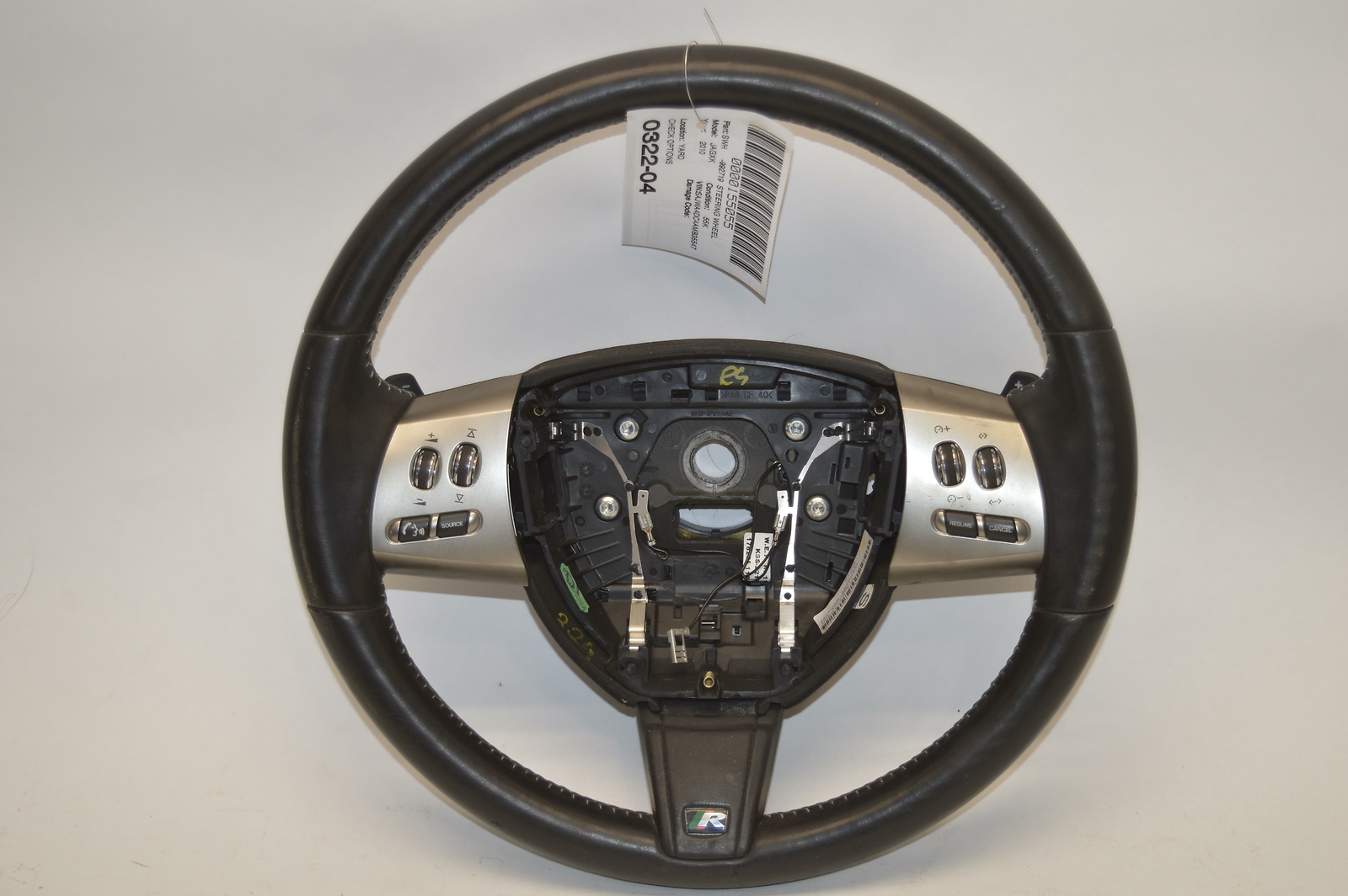 2010-2011 JAGUAR XKR STEERING WHEEL LEATHER BLACK W/ SHIFTER PADDLE & SWITCH OEM