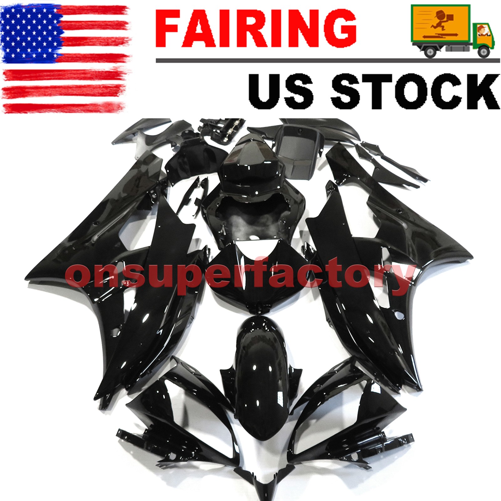 Gloss Black Fairing Kit Bodywork For Yamaha YZF R6 YZFR6 YZF-R6 2006 2007 06 07