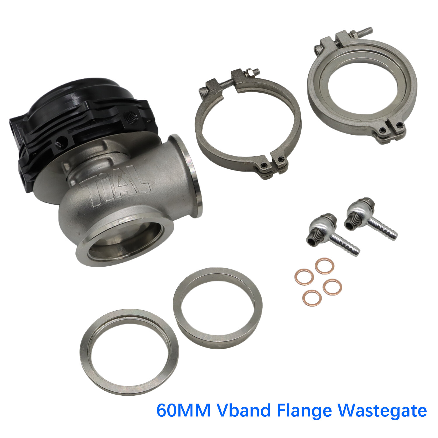 BLACK 60MM Vband Flange Wastegate For TIAL BMW Subaru Honda Universal cars