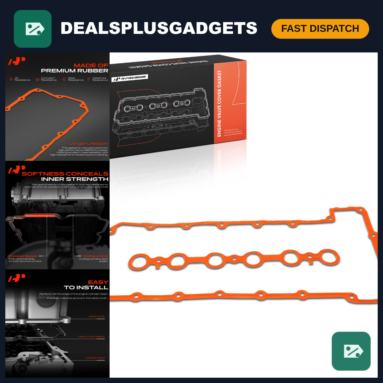 Engine Valve Cover Gasket Set - Oil/Gas Leak Repair, Durable Replacement Parts Engine Valve Cover Gasket Set - Oil/Gas Leak Repair, Durable Replacement Parts