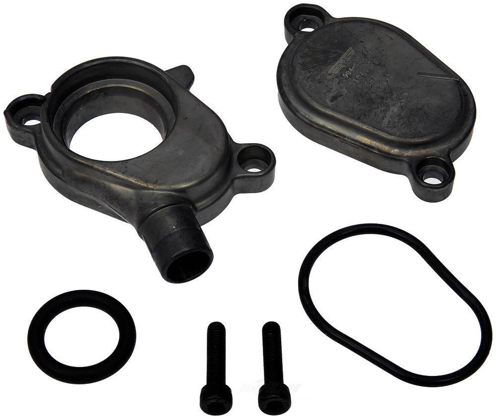 Fit 03-07 F250 F350 F450 F550 04-10 E250 E350 E450 6.0 Oil Cooler Housing Outlet