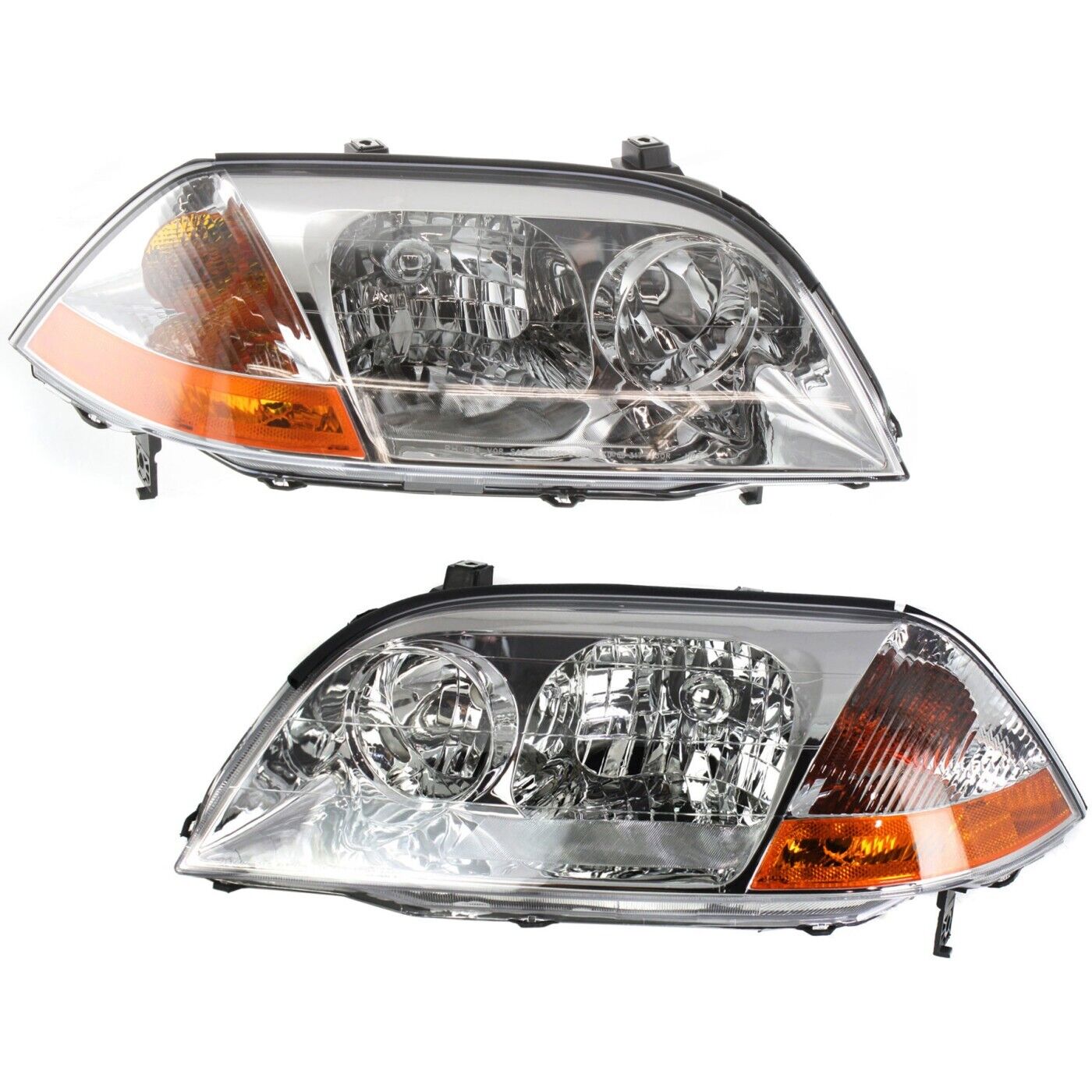 Pair Set of 2 Headlights Driving Head lights Headlamps  Driver & Passenger Side
