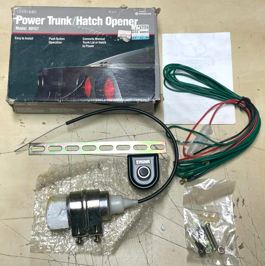 NOS Chemera Hitachi Model 80137 Power Trunk / Hatch Opener NOS Chemera Hitachi Model 80137 Power Trunk / Hatch Opener