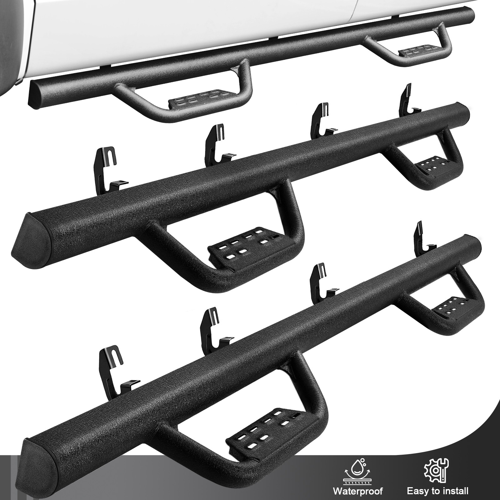 Running Board Fit 2015-2026 Colorado/Canyon Crew Cab Black Drop Rail Bar BOC