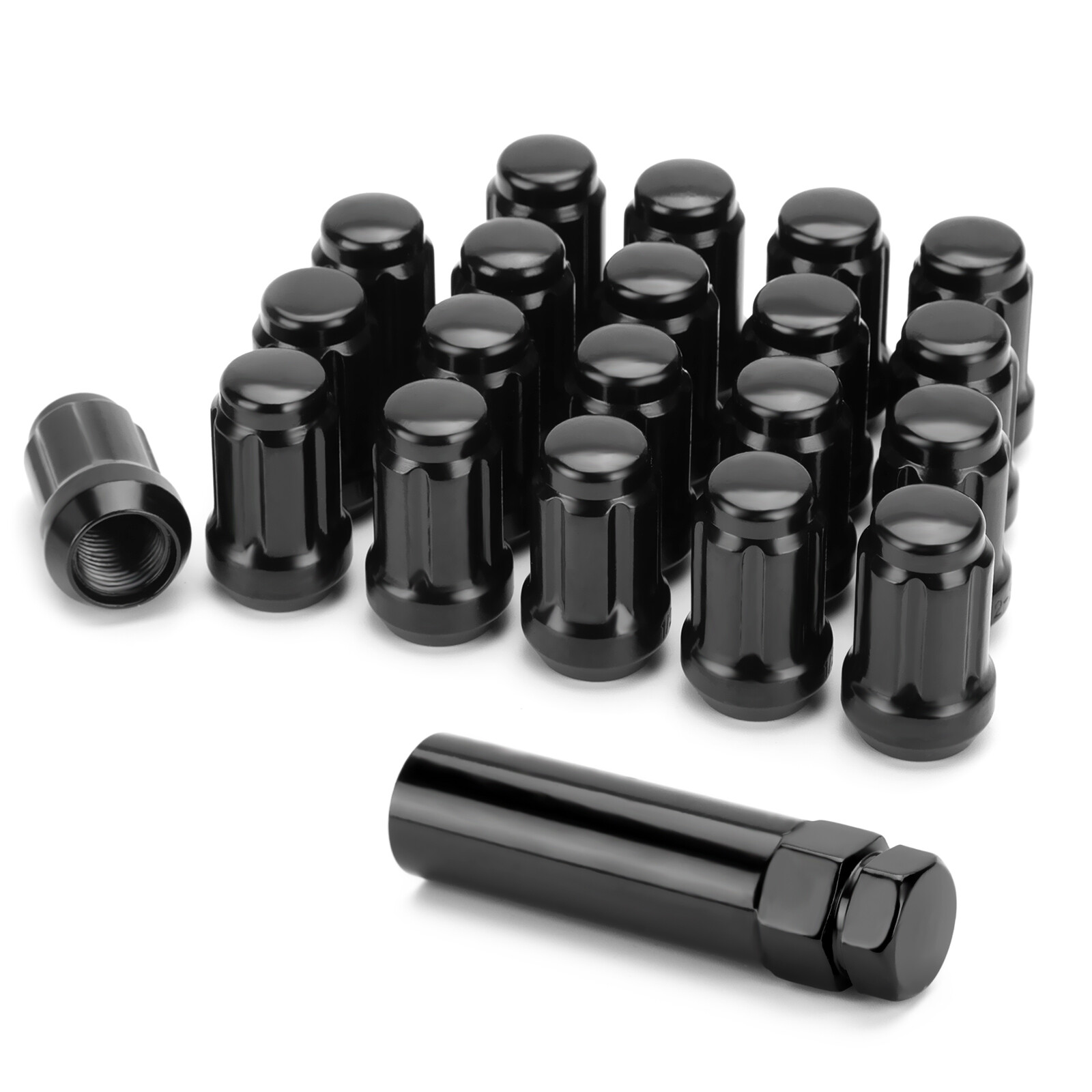 20pcs 1/2''-20 LUG NUTS 6 SPLINE TUNER DRIVE w/Key for Jeep Wrangler Ford 20pcs 1/2''-20 LUG NUTS 6 SPLINE TUNER DRIVE w/Key for Jeep Wrangler Ford