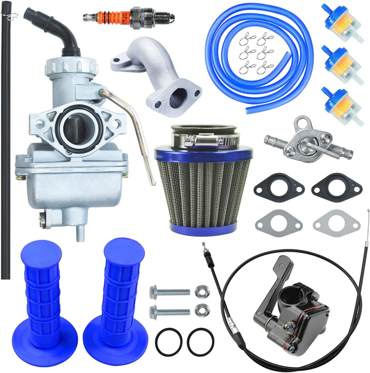 PZ20 Thumb Throttle Cable Kit with Carburetor and Air Filter for 50cc-125cc ATVs