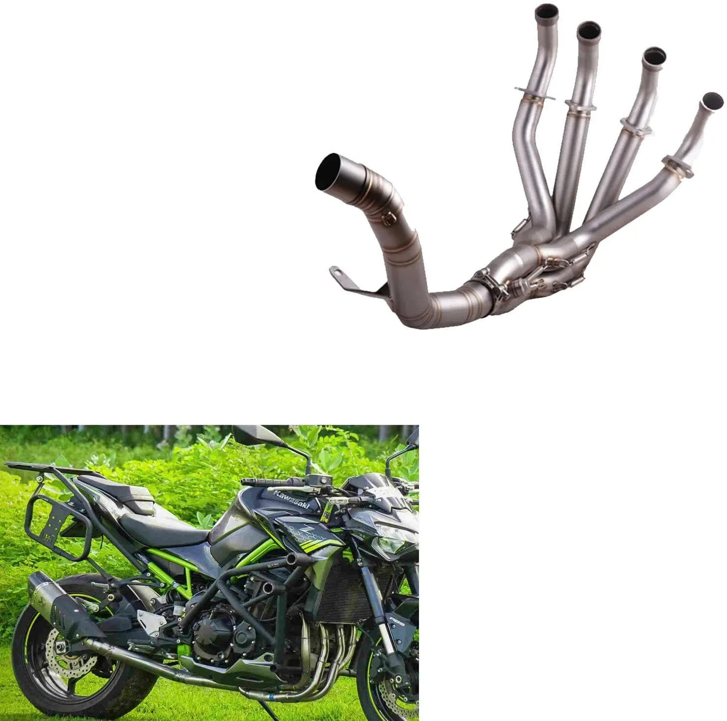 For Kawasaki Z900 2017-2025 Full Exhaust System Front Header Link Pipe Slip 51mm