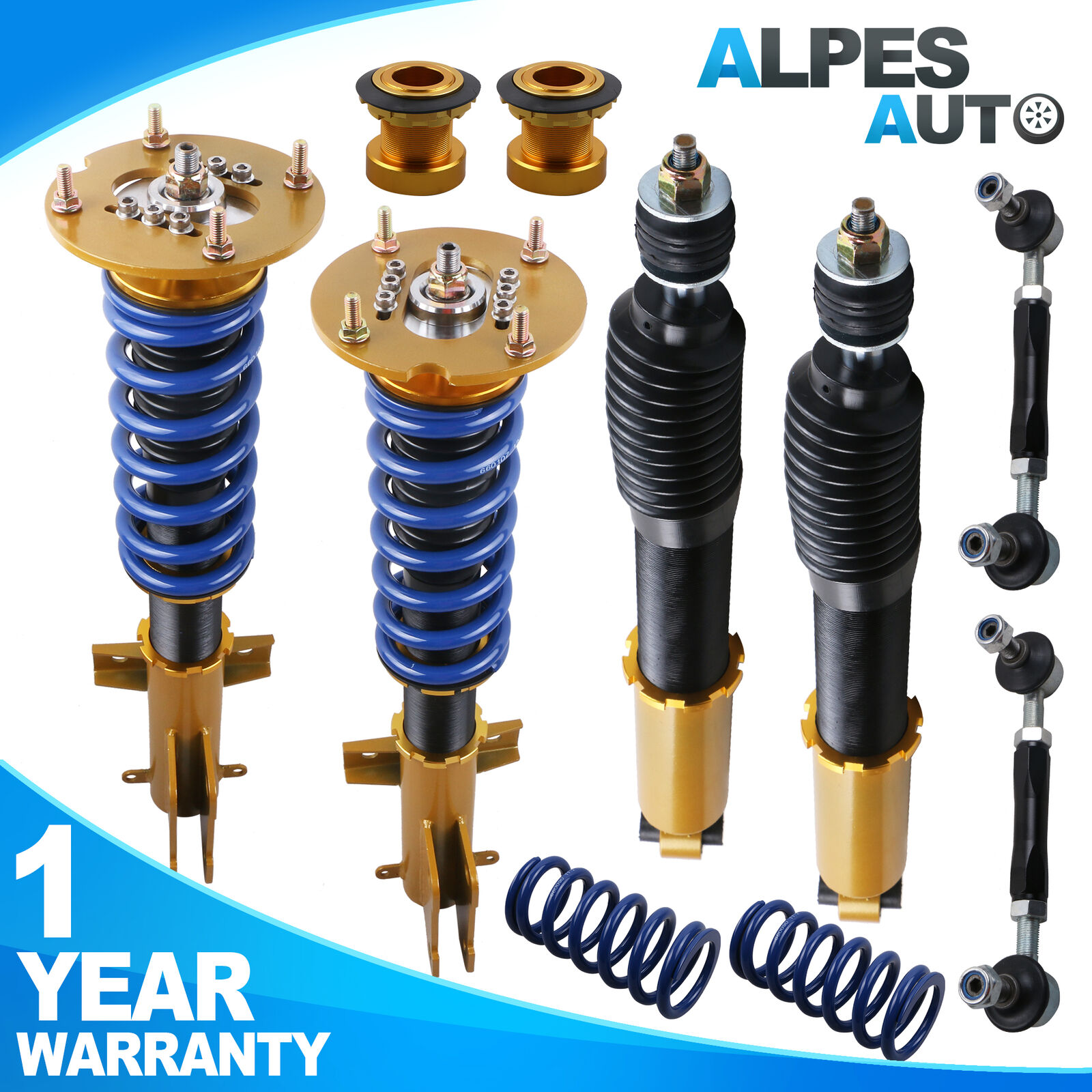 4PCS Coilovers Struts Absorbers For 2005-2014 Ford Mustang Adjustable Height