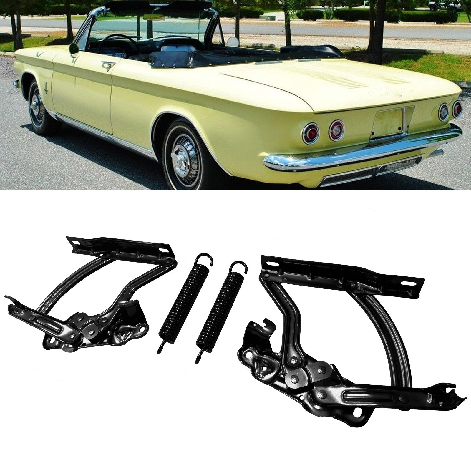 Hood Hinge Assembly/Spring Fit for 1963-64 Impala Nova Chevelle Bel Air Corvair