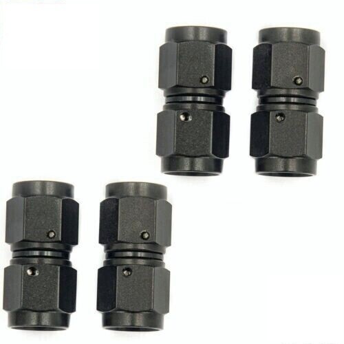 4Pcs Straight Female Swivel Coupler 6AN to 6AN Fitting Black 4Pcs Straight Female Swivel Coupler 6AN to 6AN Fitting Black