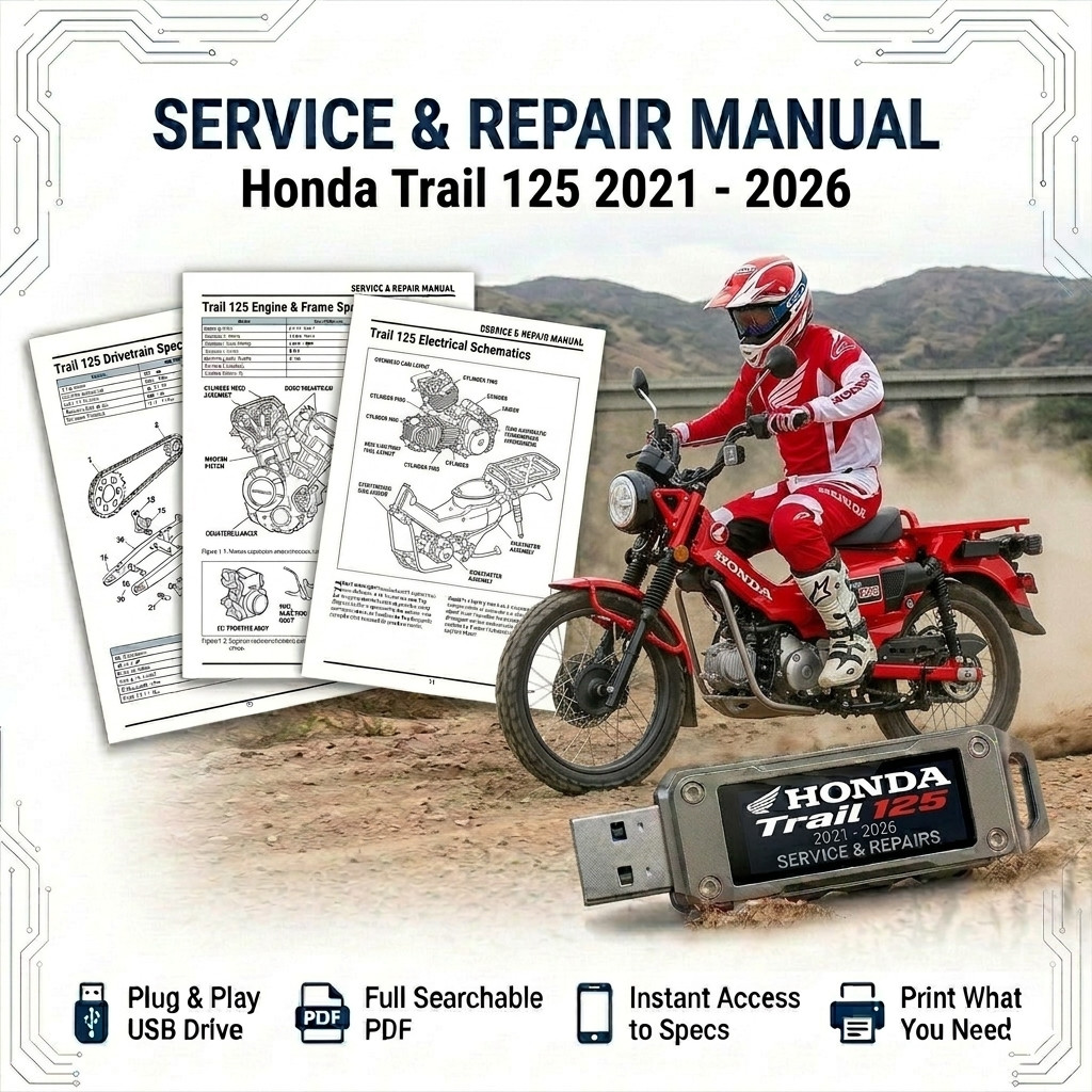 HONDA TRAIL 125 2021 2022 2023 2024 2025 2026 SERVICE REPAIR SHOP MANUAL ON USB