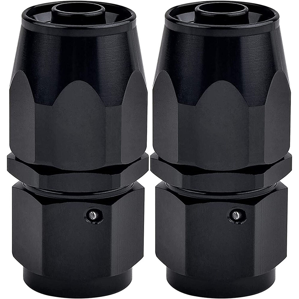 2Pcs AN10 -10AN Straight Swivel Hose End Fitting Adaptor For Oil Fuel Line Black 2Pcs AN10 -10AN Straight Swivel Hose End Fitting Adaptor For Oil Fuel Line Black