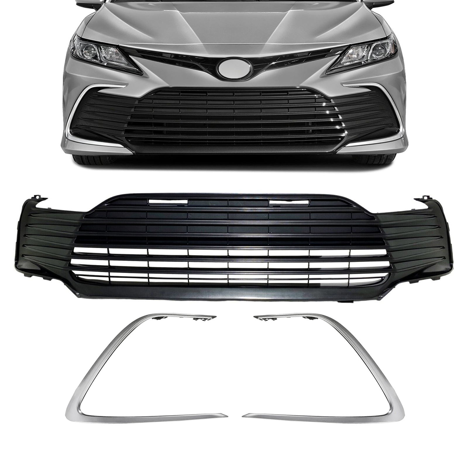 Fit 2021-2024 Toyota Camry LE XLE Front Lower Grill Grille Trim Molding