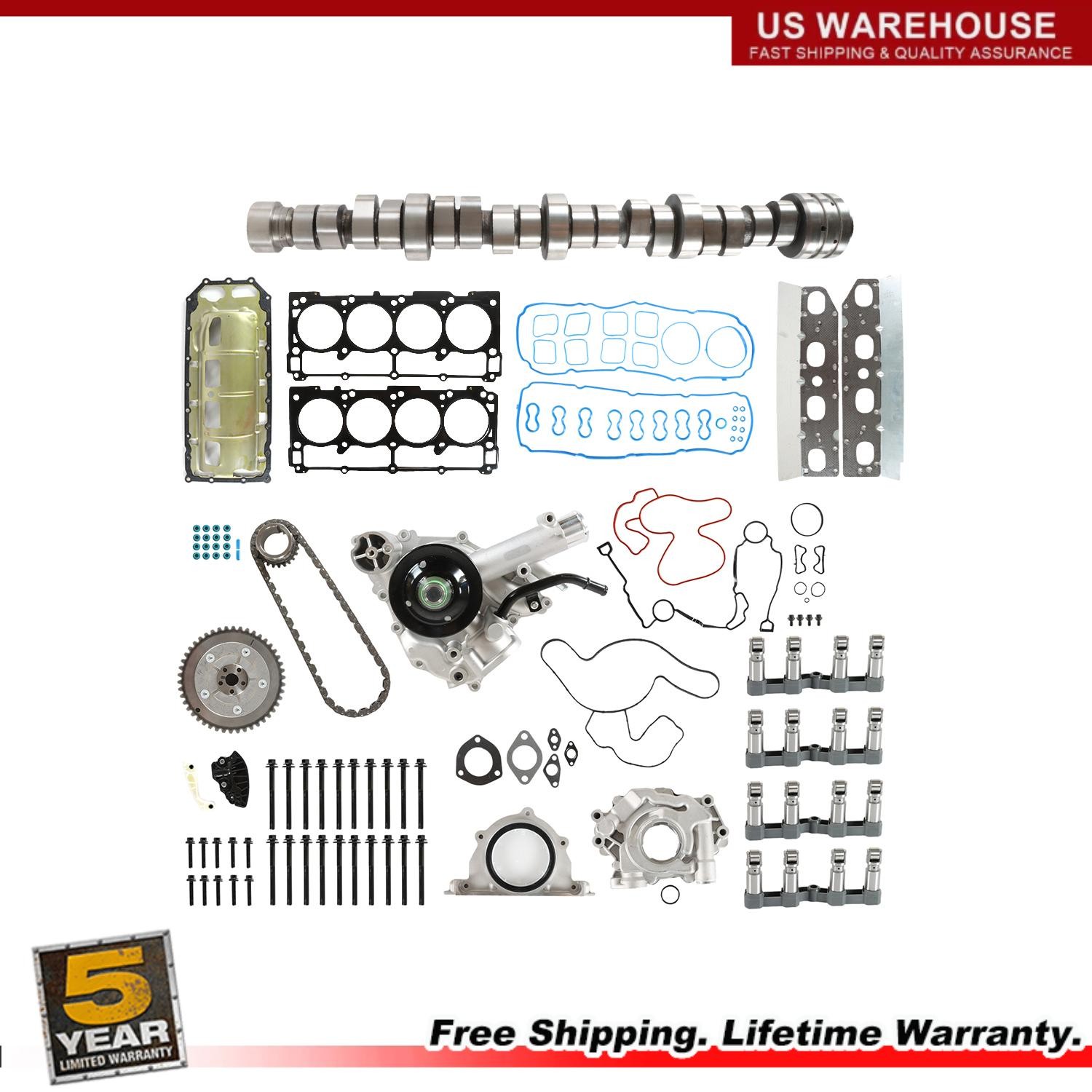 NON-MDS Lifters Camshaft Timing Chain Kit For Dodge Ram 5.7L Engine 2009-15