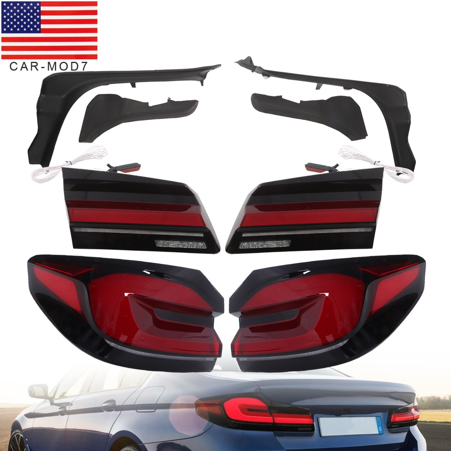 LED LCI Tail Lights For BMW G30 M5 F90 5-Series 2017-2020 Rear Lamps Assembly