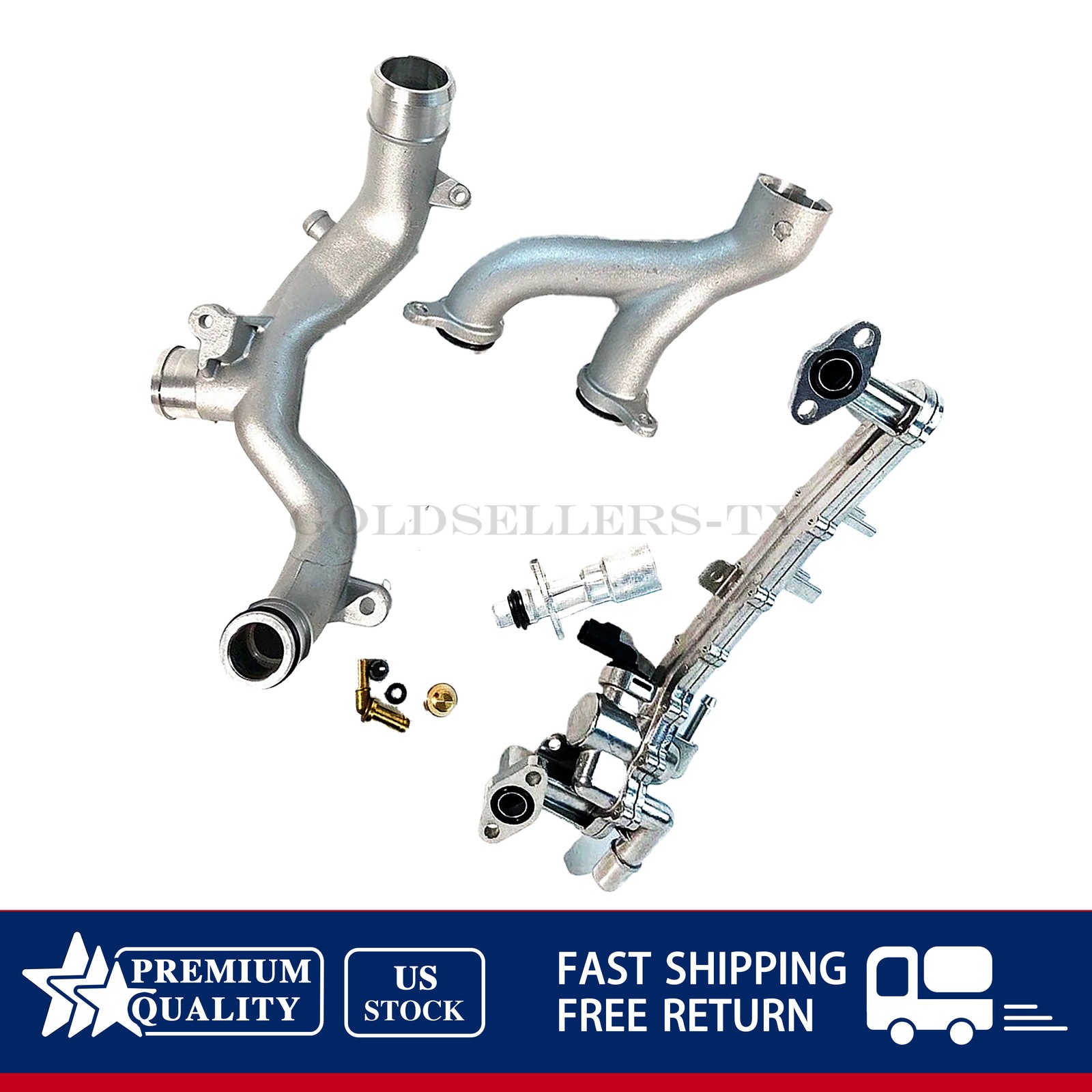 NEW Aluminum Coolant Water Pipe Kit For Land Rover L319 L322 L320 L494 5.0