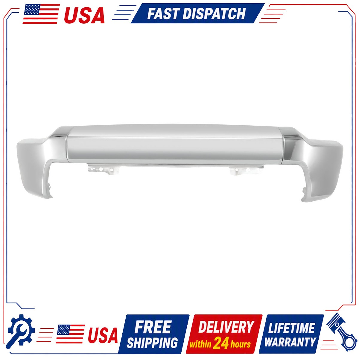 Chrome Steel Front Face Bar for 2020-2023 Silverado HD chrome bumper face bar
