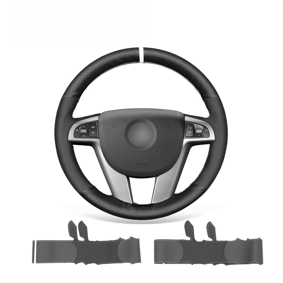 MEWANT DIY Genuine Leather Suede Steering Wheel Cover for Pontiac G8 2008-2009