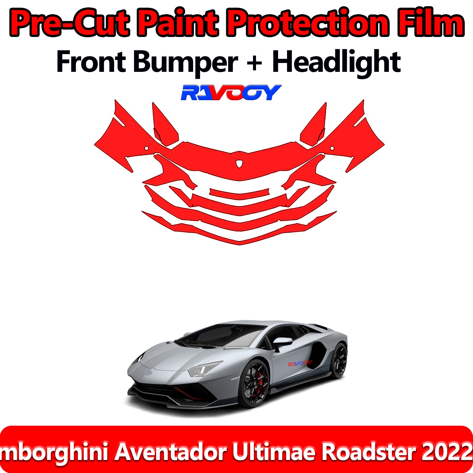  Front Bumper PPF Kit Film For Lamborghini Aventador Ultimae Roadster 2022-2026