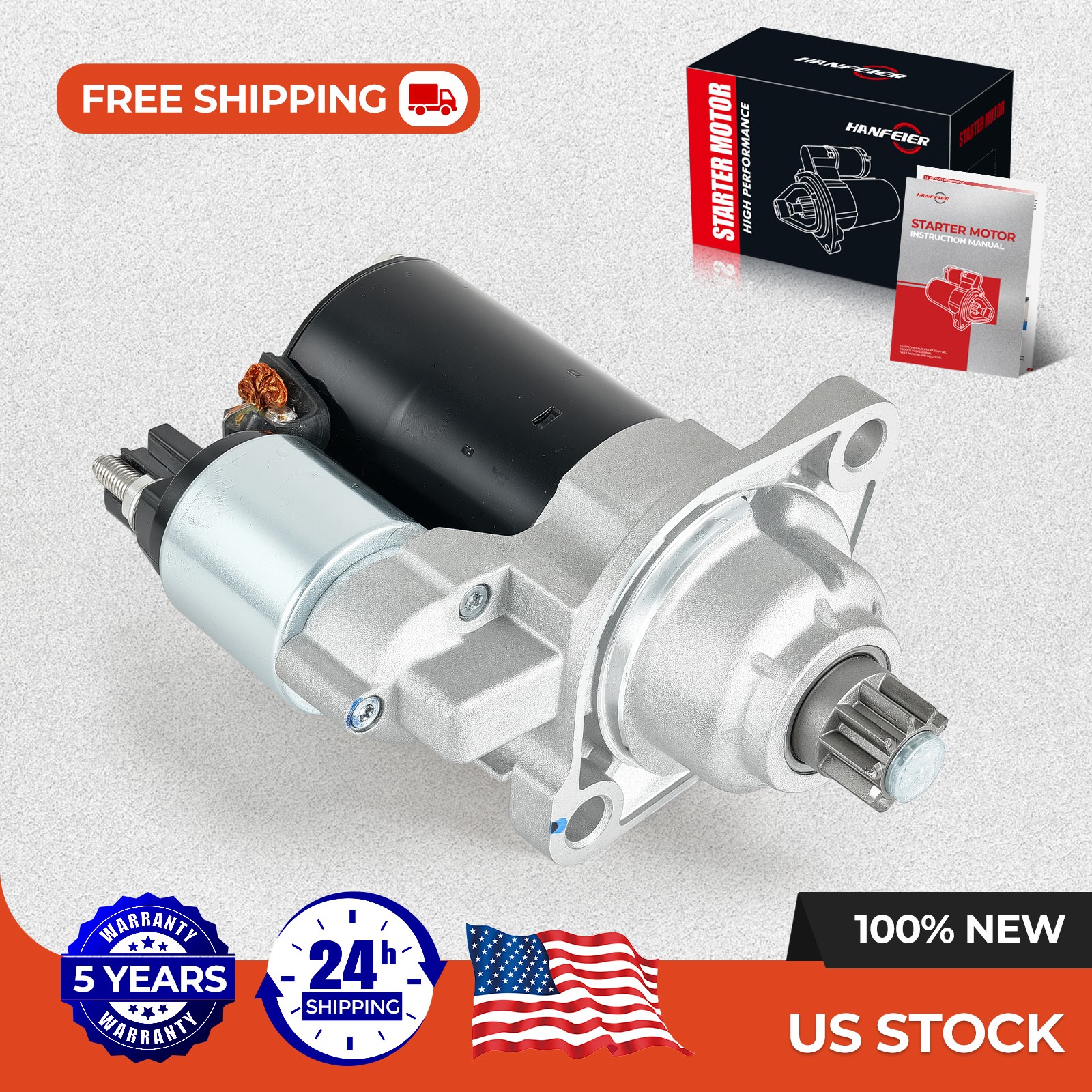 Starter 17972 Fits Volkswagen Golf 2012-2014 L4 2.0L 1968cc 120cid PMGR 10T CCW