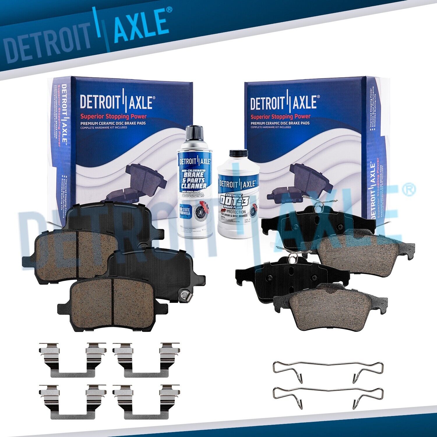 Front and Rear Ceramic Brake Pads w/Hardware for Saturn ION Pontiac Solstice