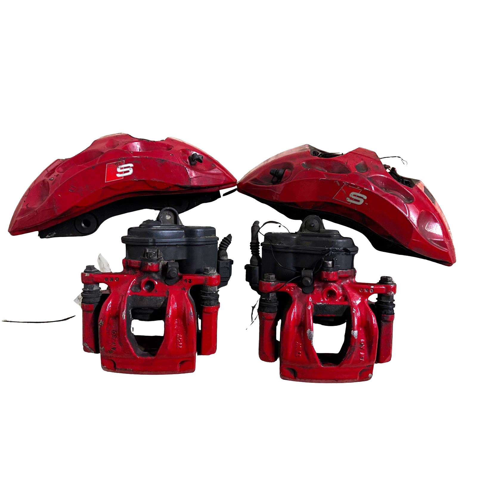 2018 2019 2020 2021 AUDI S4 FRONT & REAR BRAKE CALIPER SET RED